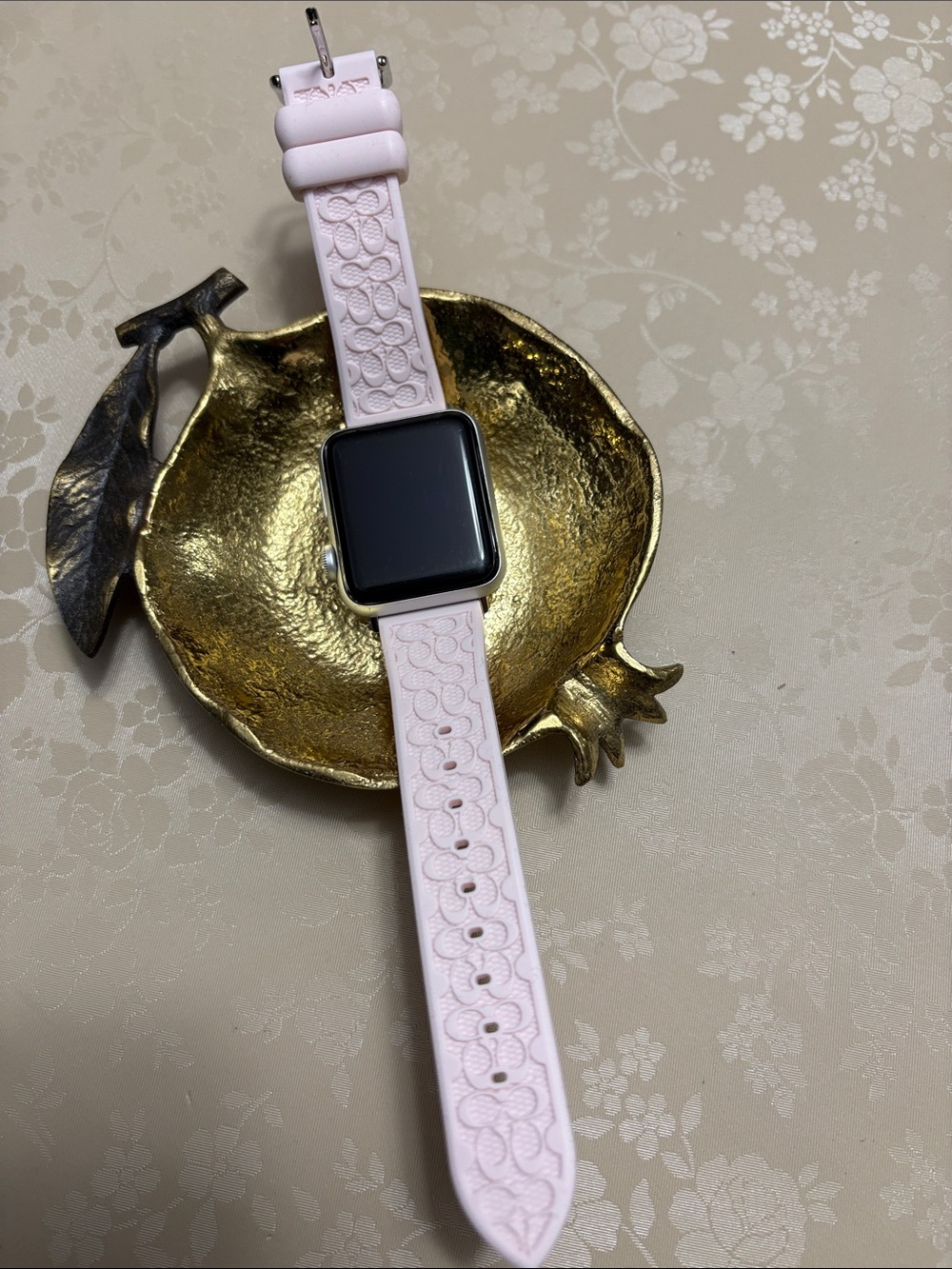 Coach Silicone Embossed Watch Band - Pale Pink